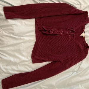 Burgundy knitted shirt